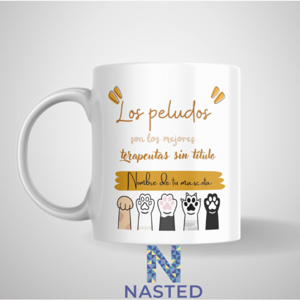 terapeutass taza con Nombre y foto de tu mascota