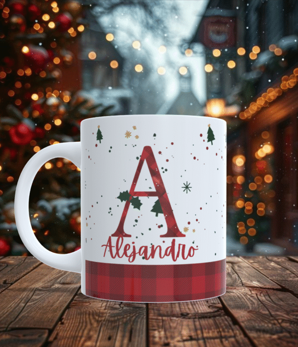 IMG_20251202_201115 Taza de Navidad Con Inicial y Nombre
