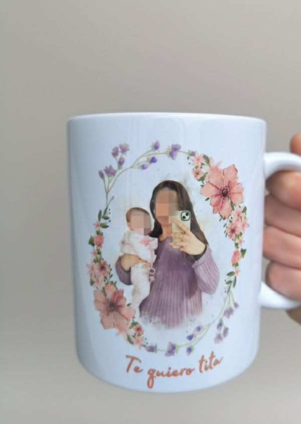 Taza personalizada acuarela